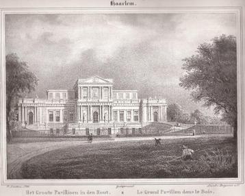 Haarlem Het Groote Pavillioen in het Hout Litho Lauters 1840 beschikbaar voor biedingen