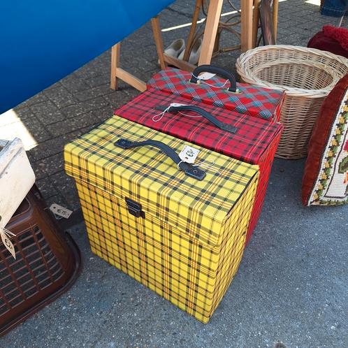 Vintage platenkoffers, Huis en Inrichting, Woonaccessoires | Overige, Gebruikt, Ophalen of Verzenden