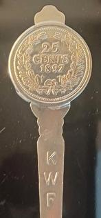 Theelepel koningin Wilhelmina 25 cnt 1897 K W F, Ophalen of Verzenden