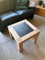 Set Salontafel bijzettafel Eikenhout/Steen, Gebruikt, Minder dan 50 cm, Eikenhout, Vierkant