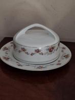 2 oude brocante porselein botervloot bloem motief, Antiek en Kunst, Ophalen of Verzenden
