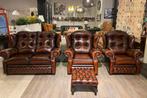 SPRINGVALE CHESTERFIELD 2 ZITS BANK + 2 fauteuils Suzanne, Ophalen of Verzenden, Zo goed als nieuw, Leer