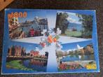 * Doos met 4 x puzzel 1000 stukjes Europese plaatsen Fame *, Ophalen of Verzenden, 500 t/m 1500 stukjes, Gebruikt, Legpuzzel