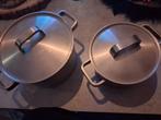 BK stainless steel pannen met deksel, Ophalen of Verzenden, Gebruikt, Rvs, Pannenset