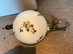 Vintage Bollamp met Rozen - Retro Hanglamp, Huis en Inrichting, Lampen | Hanglampen, Ophalen of Verzenden, Gebruikt, Glas, Minder dan 50 cm