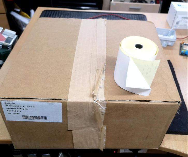 Duplo printer rollen wit/geel 76mm t.b.v. bonprinter, Computers en Software, Printerbenodigdheden, Nieuw, Overige typen, Ophalen of Verzenden