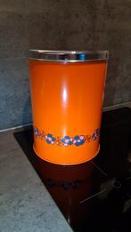 Retro Oranje Trommel met Bloemen, Huis en Inrichting, Ophalen of Verzenden, Zo goed als nieuw