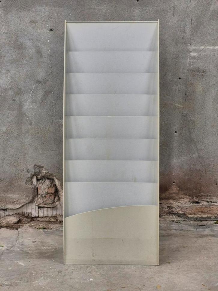 Folderstandaard Paperflow Courbo vloerstandaard 16xA4 grijs, Huis en Inrichting, Woonaccessoires | Krantenbakken en Lectuurbakken
