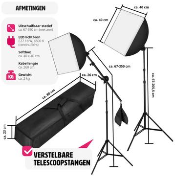 NIEUW Studiolampen met grote Softboxen beschikbaar voor biedingen