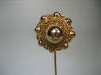 Zeeuwse Antieke 14 Karaats Knoop-Boeren Dasspeld ca.1920, Sieraden, Tassen en Uiterlijk, Antieke sieraden, Verzenden, Goud, Broche