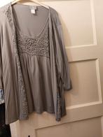 Grijze Blouse & Vest Set 40/42, Maat 38/40 (M), Ophalen of Verzenden, Lange mouw, Grijs