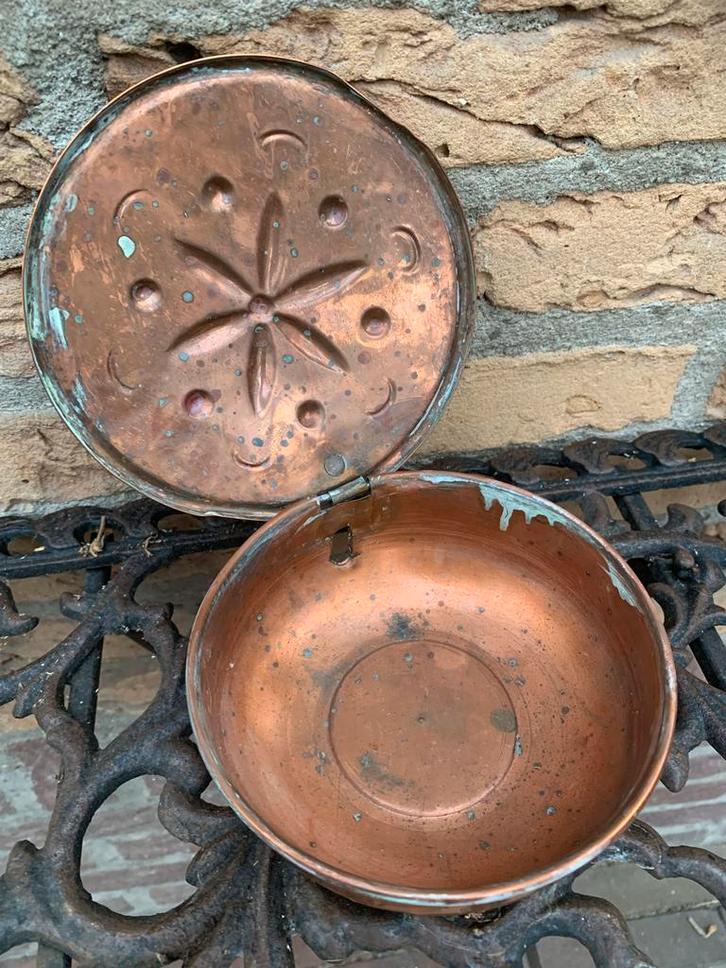 Vintage Koperen Asbak met Deksel, Antiek en Kunst, Antiek | Koper en Brons, Koper, Ophalen of Verzenden