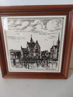 Vintage porceleinen tegel van het havengebouw te Zaandam, Ophalen of Verzenden