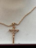 Crucifix met ketting goudkleurig, Nieuw, Ophalen of Verzenden, Goud, Overige materialen