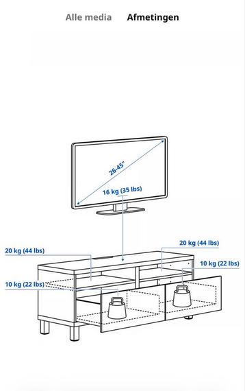 Ikea Besta TV Meubel - Zwart - afbeelding 7