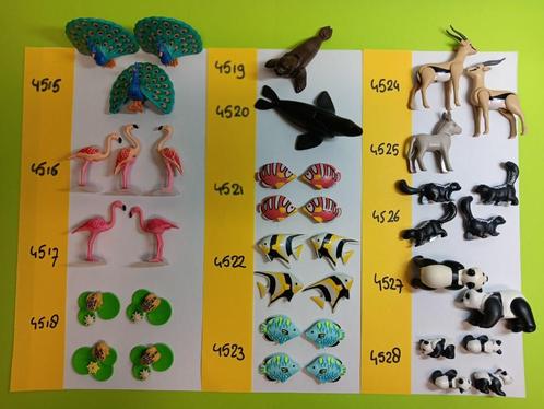 Playmobil Dieren 4515-28 Pauw Flamingo Vis Gazelle Panda, Kinderen en Baby's, Speelgoed | Playmobil, Gebruikt, Los playmobil, Verzenden