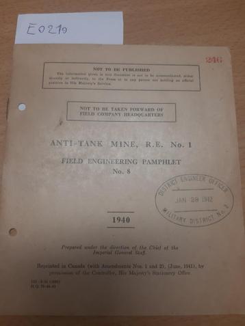 Anti-Tankmine, R.E. No1 (Canada 1940) beschikbaar voor biedingen