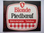 bieretiket Belgie 17-8 (M1) piedboeuf, Ophalen of Verzenden, Gebruikt, Overige typen, Overige merken