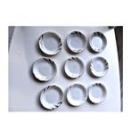 9 porseleinen serveer bordjes Victoria China Czechoslovakia, Ophalen of Verzenden