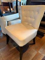 6 witte kunstleren stoelen, Gebruikt, Minder dan 75 cm, Ophalen of Verzenden, Minder dan 50 cm