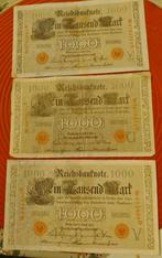 3 x 1000 Mark Duitsland 1910 in unc kwaliteit, Ophalen of Verzenden, Duitsland