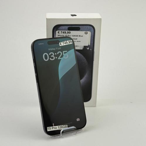 iPhone 15 Pro 128GB Blue titanium | Nette staat, Telecommunicatie, Mobiele telefoons | Apple iPhone, Zo goed als nieuw
