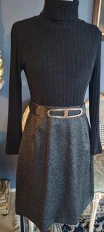 Zwarte wollen jurk met kol maat 38  merk Ana Alcazar, Kleding | Dames, Zwart, Nieuw, Ophalen of Verzenden, Knielengte