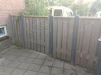 Schutting met betonpalen en deur, Ophalen, Minder dan 3 meter, Hout, 1 tot 2 meter