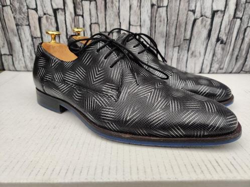 Floris van Bommel zwart/grijze schoenen heren - Maat 42,5, Kleding | Heren, Schoenen, Zo goed als nieuw, Veterschoenen, Zwart