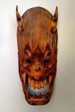 Handgesneden Houten Tiki Masker - Wanddecoratie - 67CM, Ophalen of Verzenden