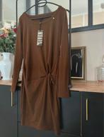 Given Rib Tie Knot Mini Jurk - Maat M, Maat 38/40 (M), Bruin, Verzenden, Nieuw