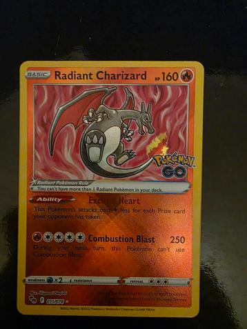 Radiant Charizard Pokémon GO beschikbaar voor biedingen