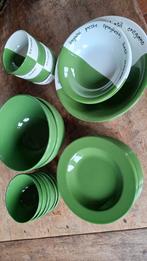 Groen Servies - 25 Delig, Ophalen, Gebruikt, Effen, Aardewerk