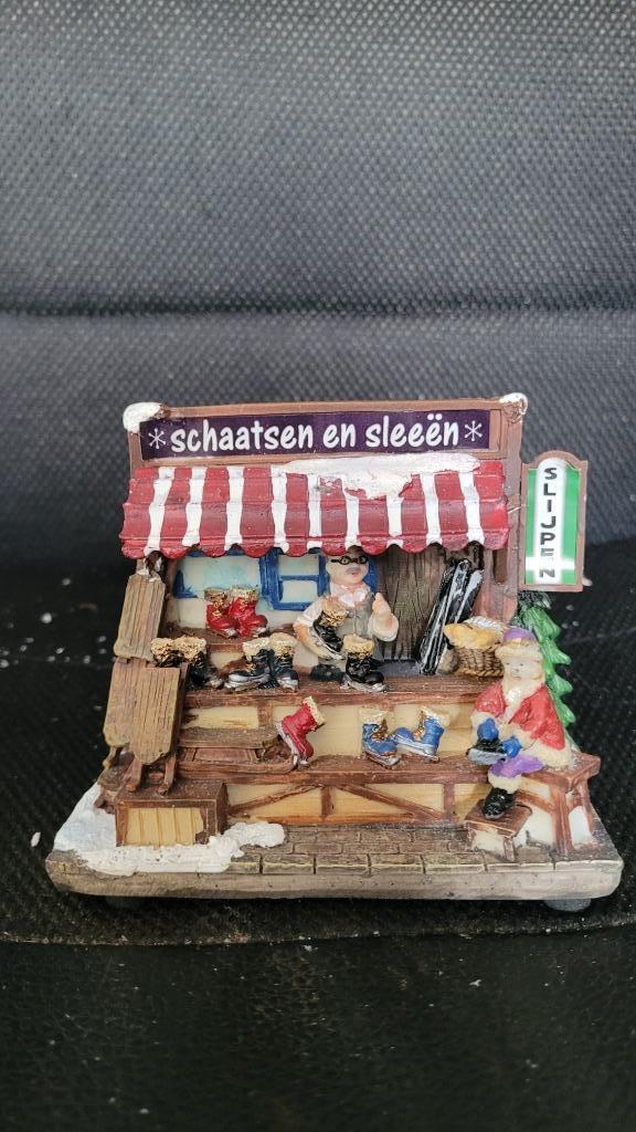 kerstdorp schaatsen en sleeën kraam, Diversen, Kerst, Gebruikt, Ophalen of Verzenden
