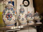 4 Delfts Blauw aardewerk vazen en potten, Ophalen of Verzenden