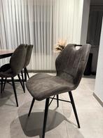 6 Eetkamerstoelen - Set compleet, Ophalen, Metaal, Zo goed als nieuw, Grijs