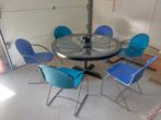 Unieke karrenwiel tafel 130cm, Huis en Inrichting, Ophalen, Zo goed als nieuw, Rechthoekig, 50 tot 100 cm