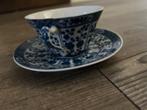 Set van 5 Porseleinen Kop en Schotels (Blauw-Wit Chinoiserie, Antiek en Kunst, Antiek | Servies compleet, Ophalen