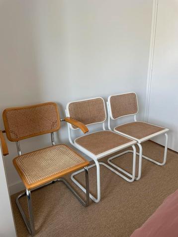 2x vintage webbing stoelen cesca breuer thonet buisframe beschikbaar voor biedingen