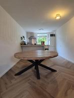 Mangohouten Tafel 150 cm, Huis en Inrichting, Tafels | Eettafels, Ophalen, Rond, Zo goed als nieuw, Vijf personen of meer