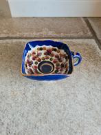 Mok kop vintage retro holland majolica blauw bloemen, Ophalen of Verzenden