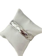 Zilveren bangle, slavenband, met ruitmotief, b 12 mm, Verzenden, Nynkegardenier.nl, Zo goed als nieuw, Zilver