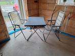 Gebruikt campingsetje - 2 stoelen & 1 tafel, Tuin en Terras, Tuinsets en Loungesets, Ophalen