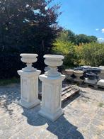 Unieke & sierlijke italiaanse betonnen bloempotten & zuilen, Tuin en Terras, Bloembakken en Plantenbakken, Ophalen, Tuin, Minder dan 60 cm