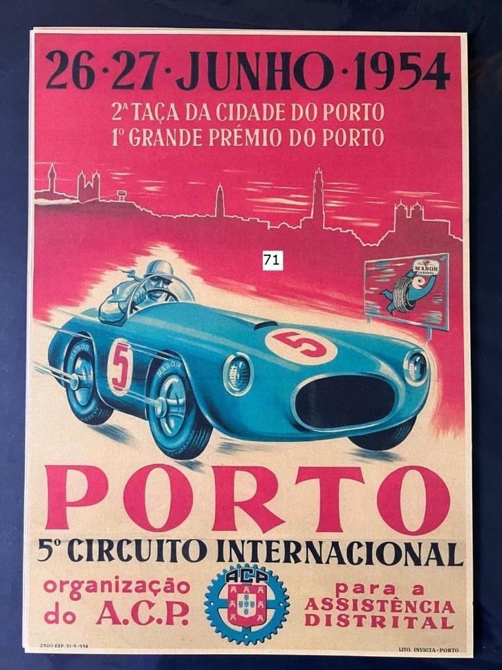 Portugese auto vintage herdruk poster, Verzamelen, Automerken, Motoren en Formule 1, Zo goed als nieuw, Auto's, Ophalen of Verzenden