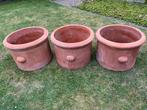 3 Grote Vorstbestendige Italiaanse Terracotta Bloempotten, Ophalen, Gebruikt, 40 cm of meer, Tuin