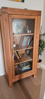 Teakhouten vitrinekast met glazen deur, Ophalen, 25 tot 50 cm, 50 tot 100 cm, 150 tot 200 cm