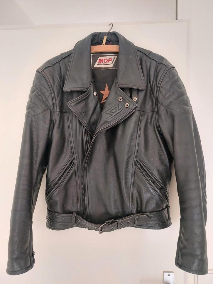 Stoere zware lederen kwaliteits motorjas, Motoren, Kleding | Motorkleding, Jas | leer, Dames, Heren, Tweedehands, Ophalen of Verzenden