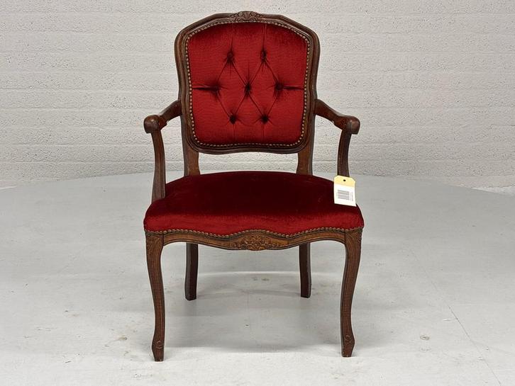 Koninklijk stoeltje, rood fluweel, Antiek en Kunst, Antiek | Meubels | Stoelen en Banken, Ophalen