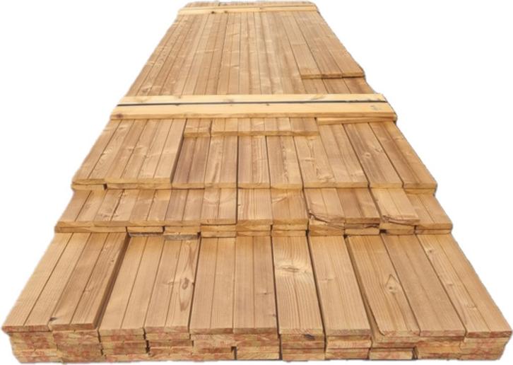 383 meter thermowood planken 18x90 mm - nr: tp13, Tuin en Terras, Palen, Balken en Planken, Nieuw, Planken, Ophalen